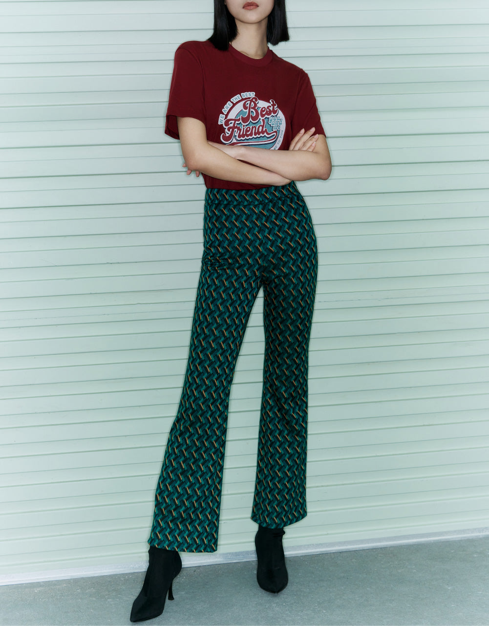 Knitted Capri Flare Pants