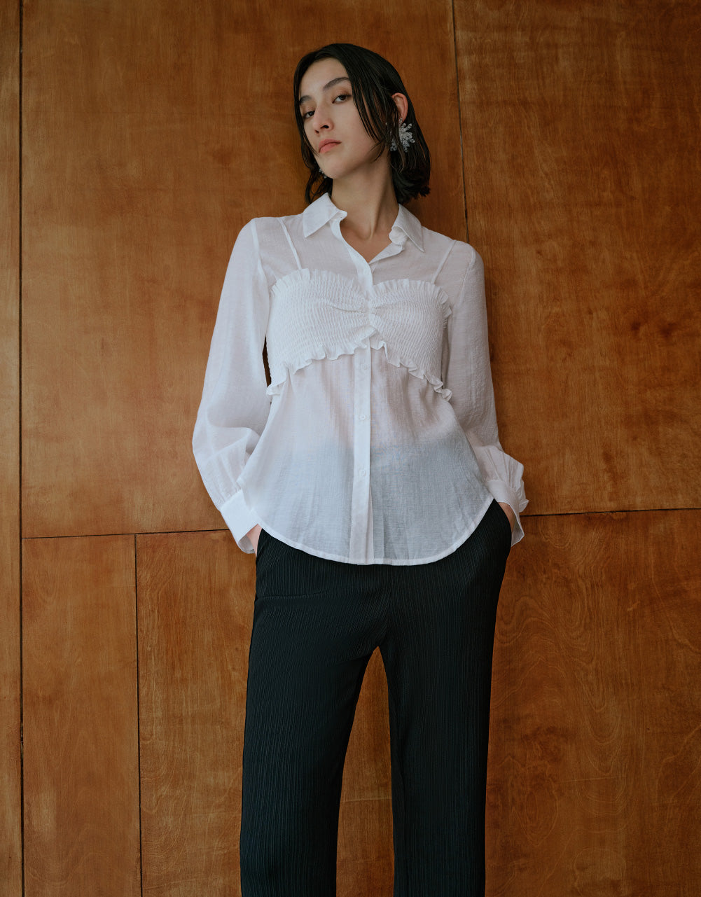 Elastic Waist Knitted Straight Pants