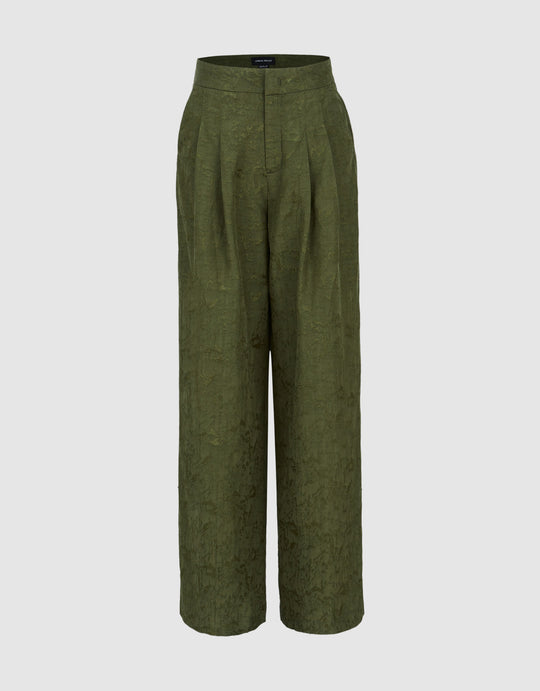 Textured Wide-Leg Pants