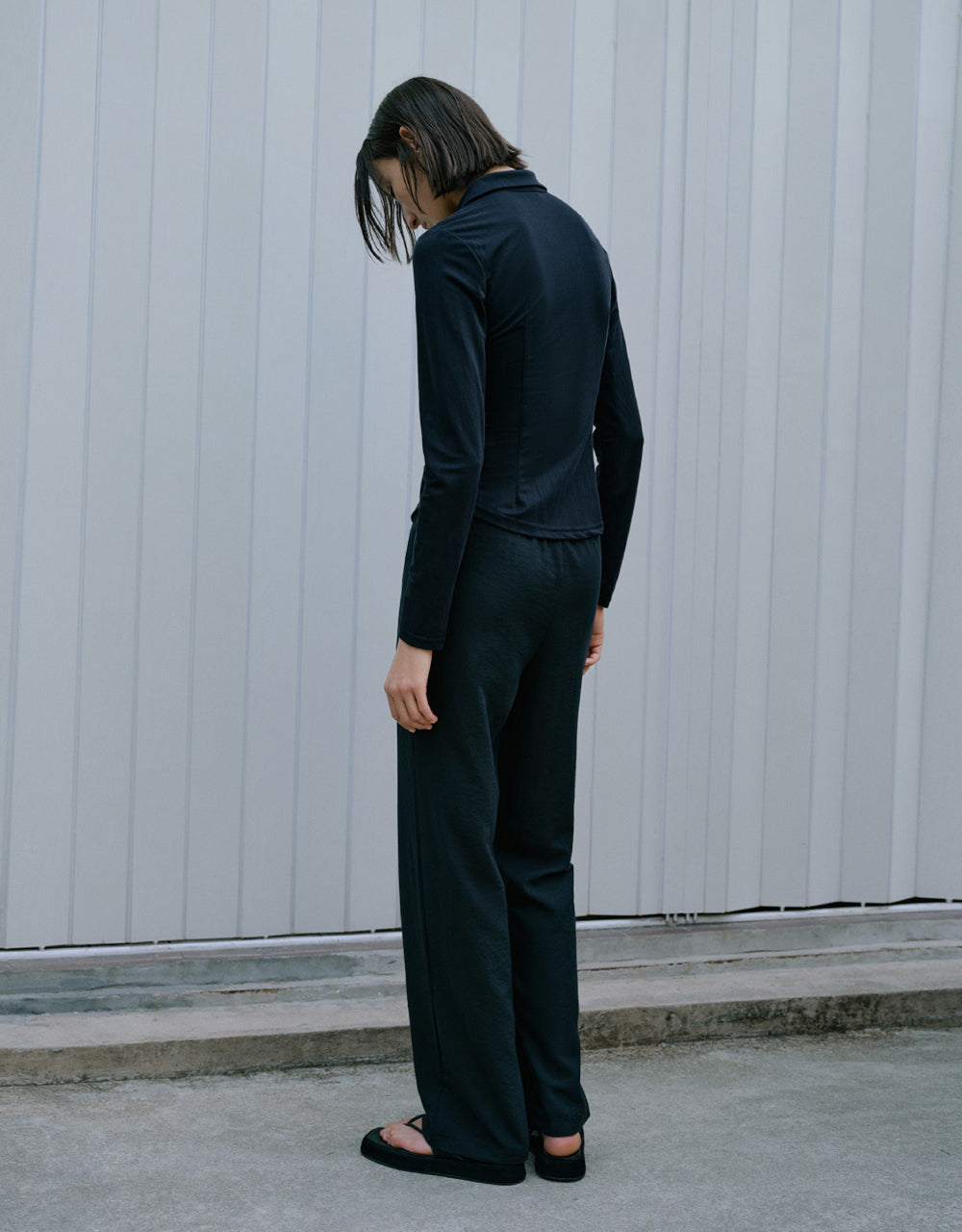 Drawstring Waist Straight Pants