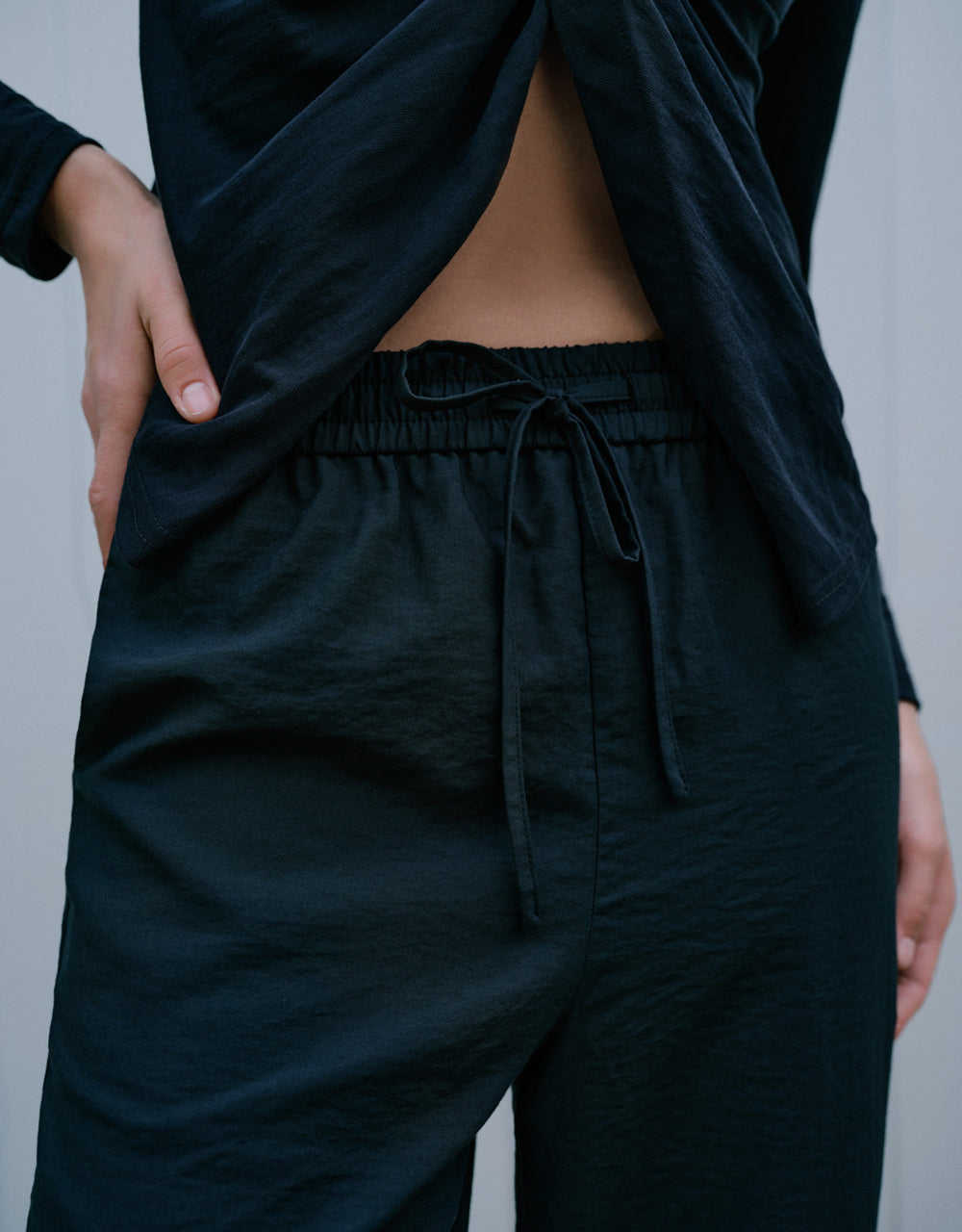 Drawstring Waist Straight Pants