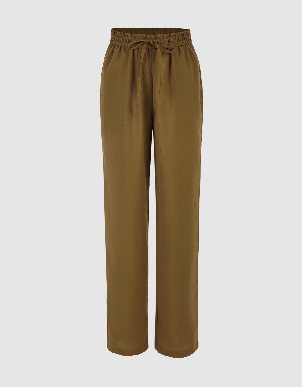 Drawstring Waist Straight Pants