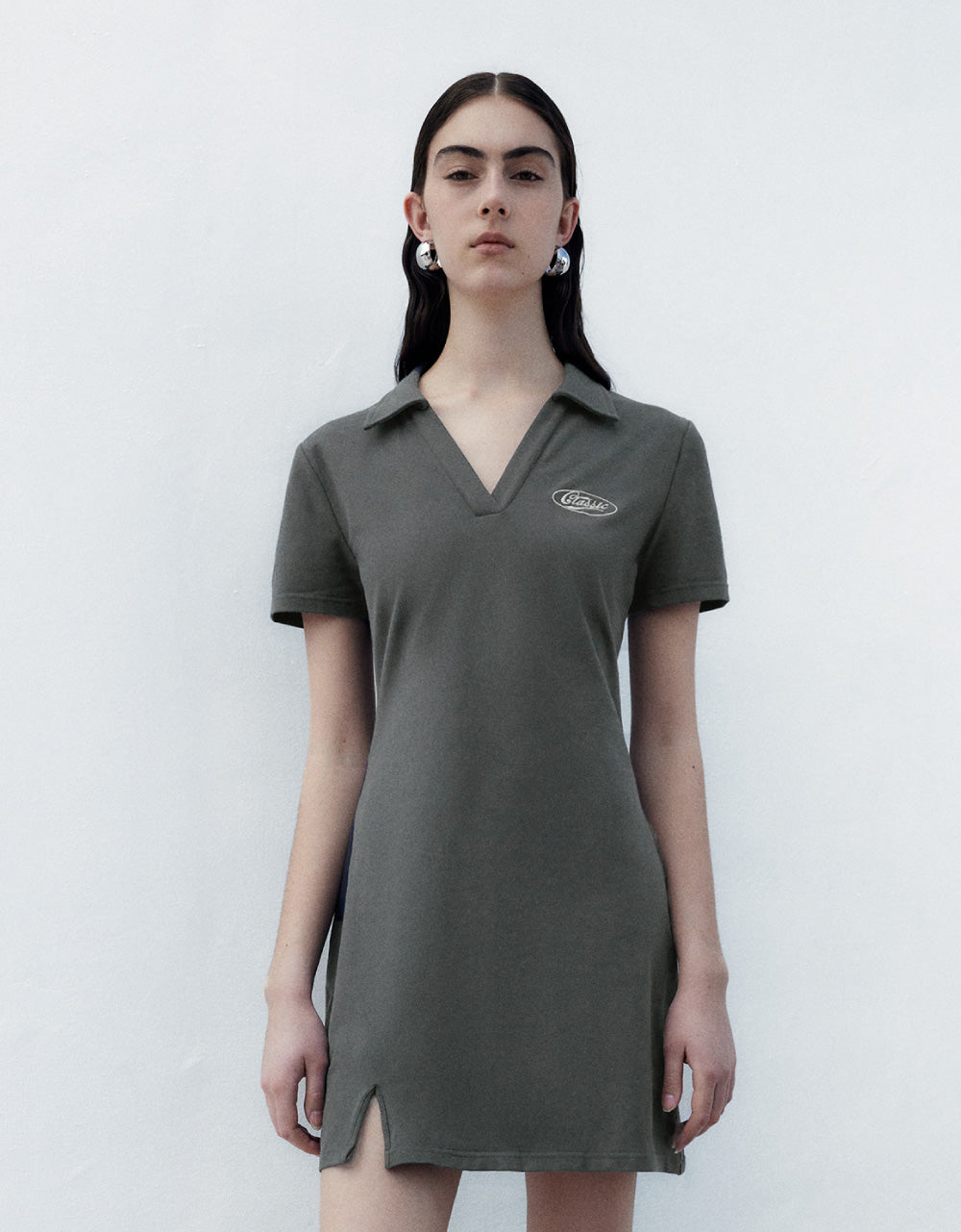 Printed V-Neck A-Line Dress
