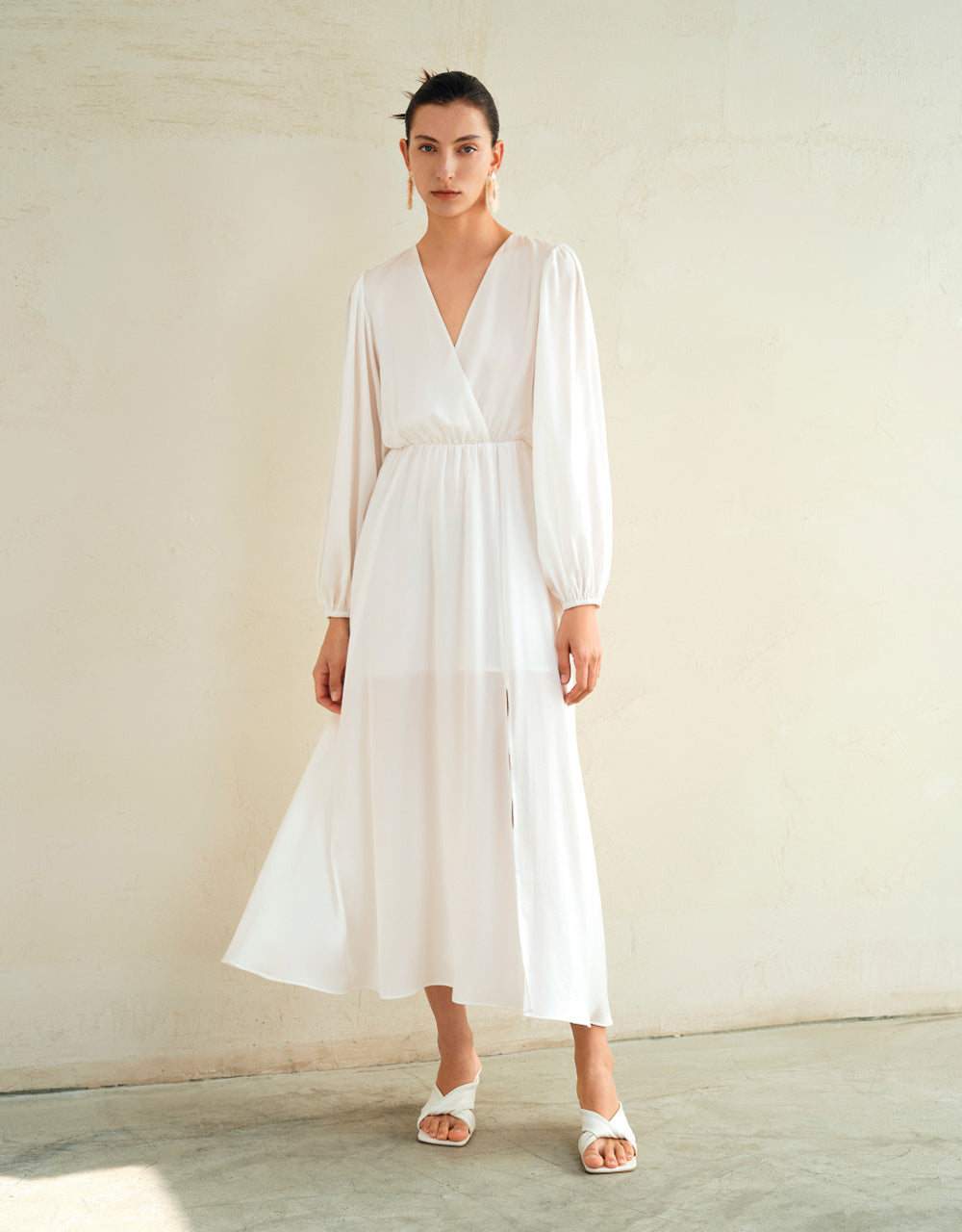 Surplice Front V-Neck Dress