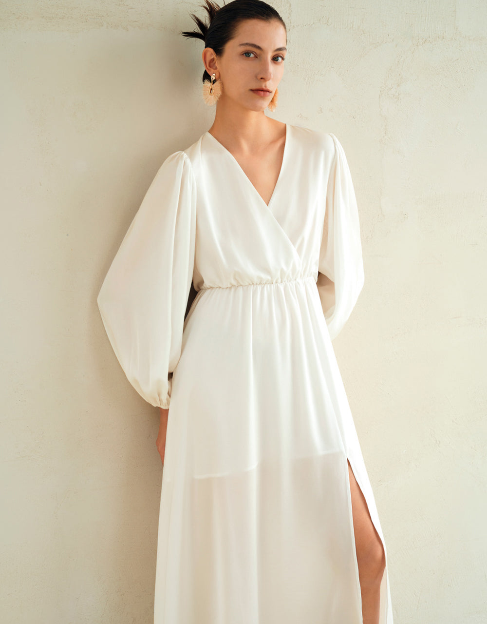 Surplice Front V-Neck Dress