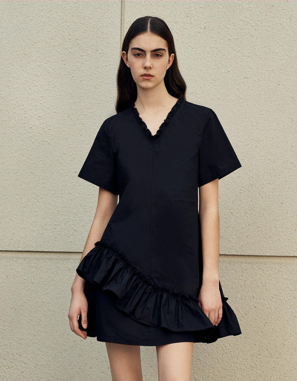 Frill Trim A-Line Dress