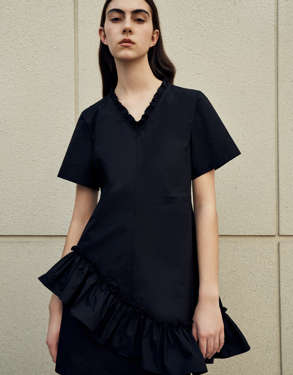 Frill Trim A-Line Dress