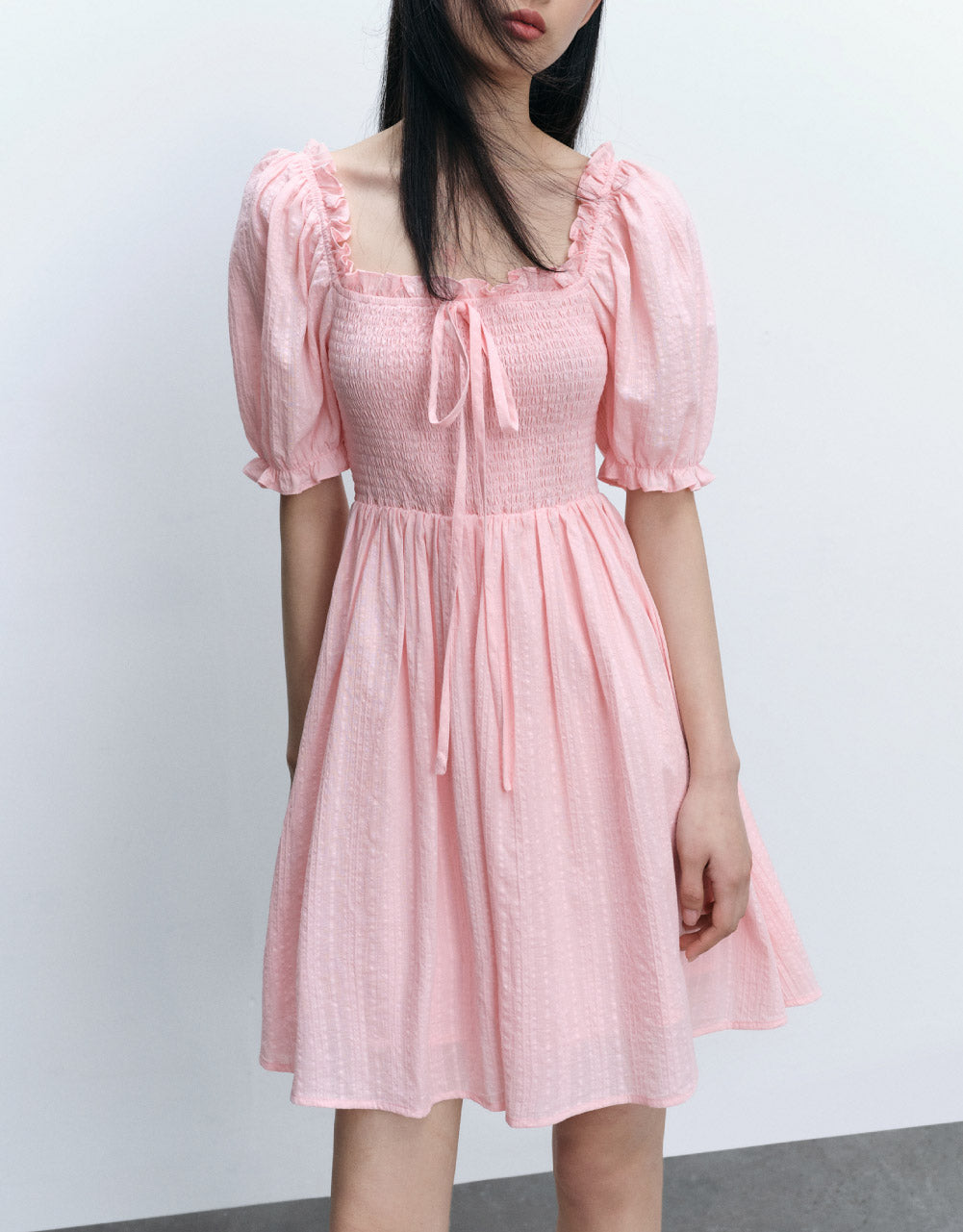 Shirred Skater Dress