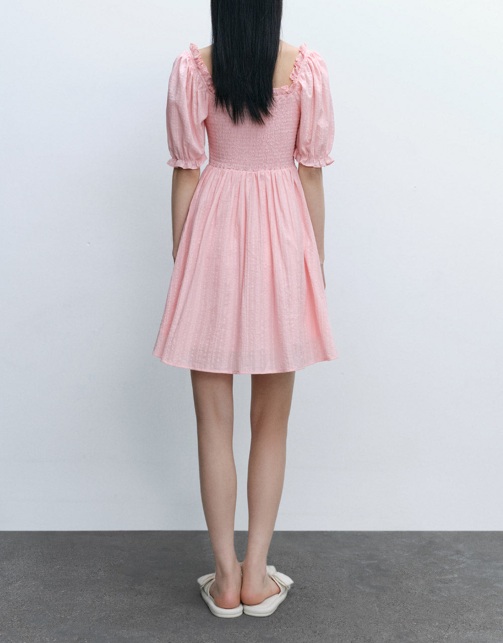 Shirred Skater Dress