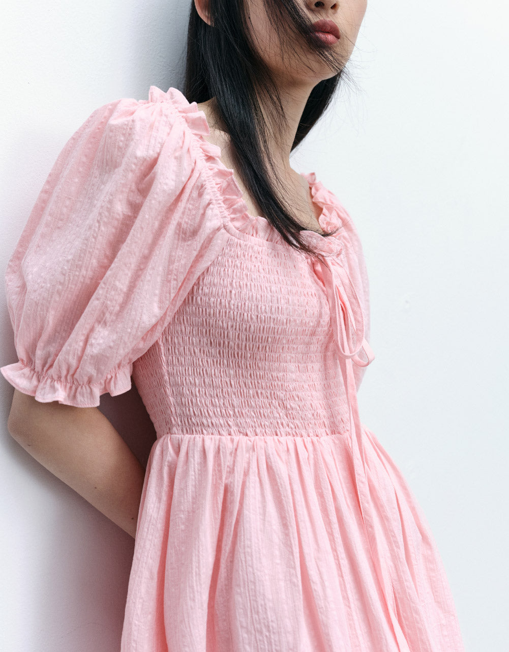 Shirred Skater Dress
