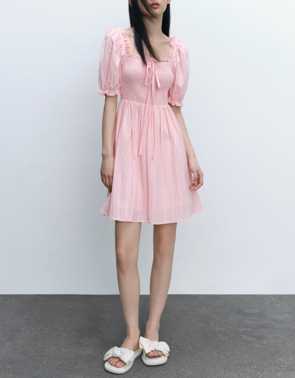 Shirred Skater Dress