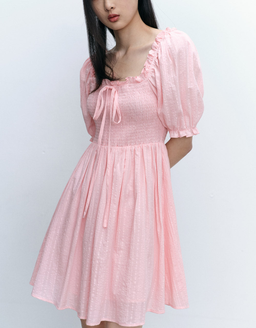 Shirred Skater Dress