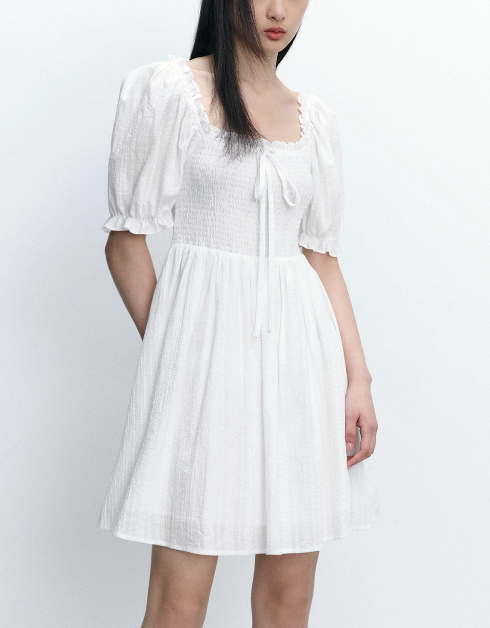 Shirred Skater Dress