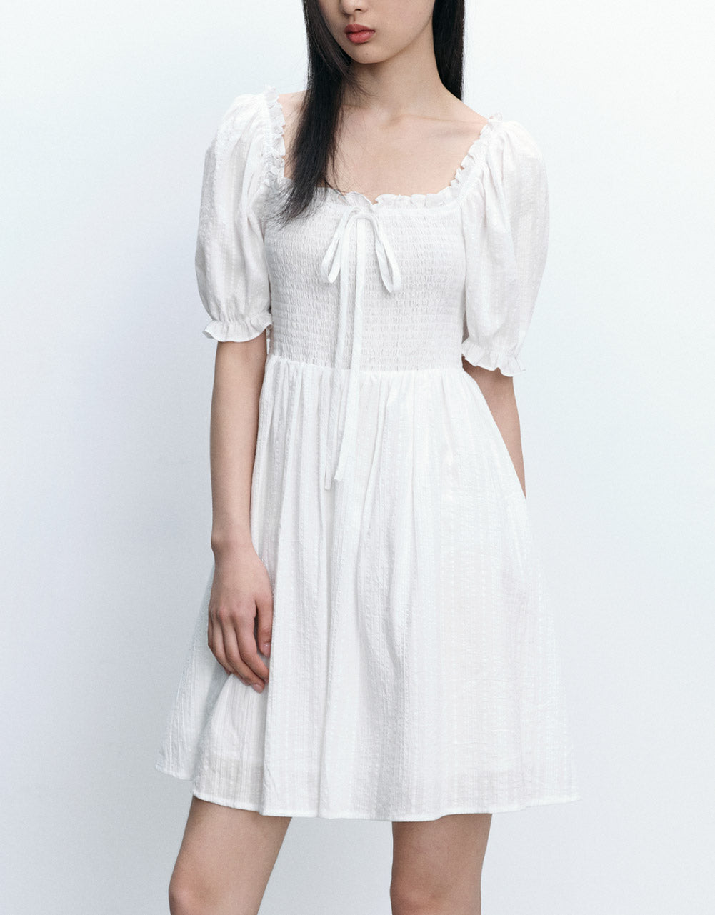 Shirred Skater Dress