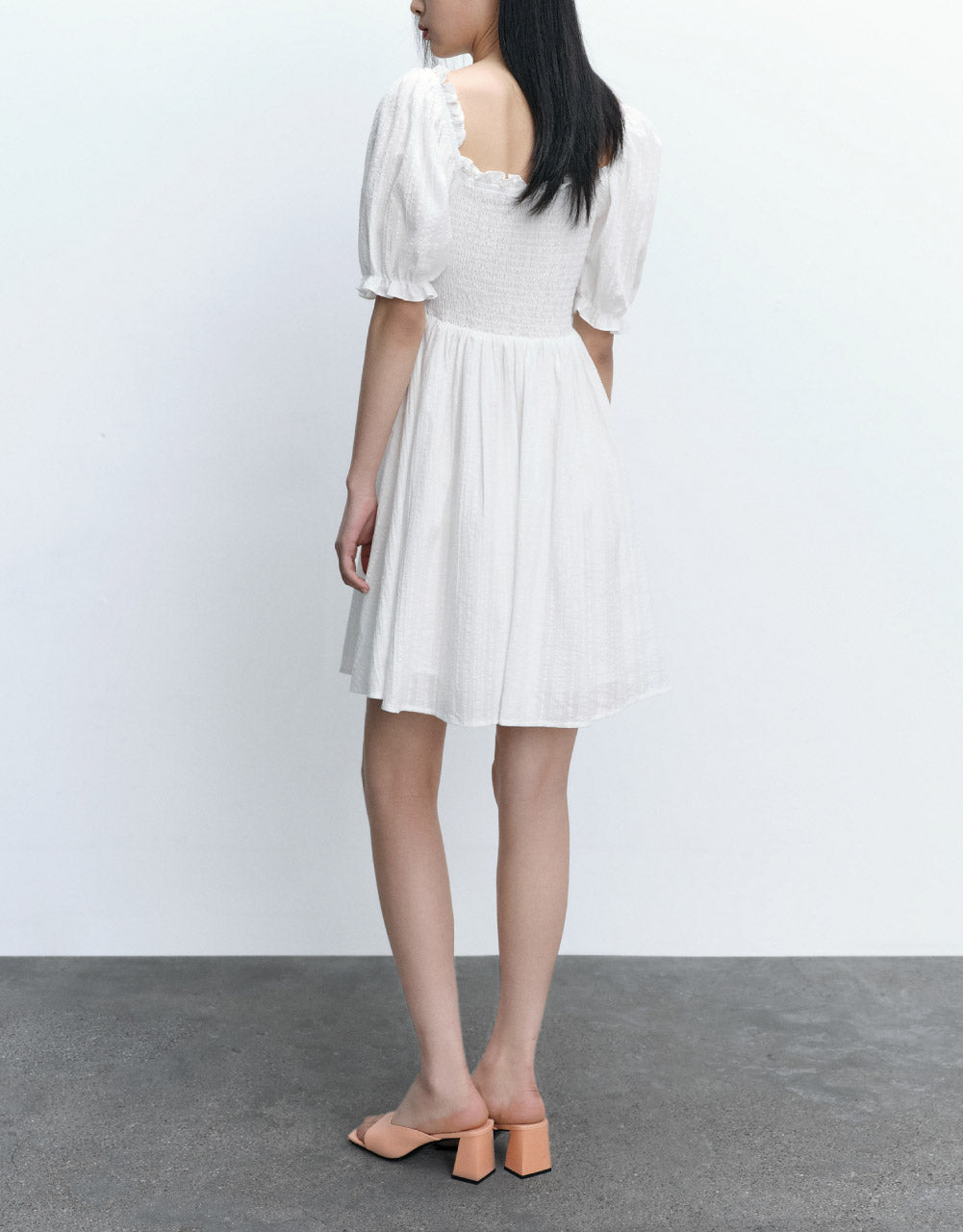 Shirred Skater Dress