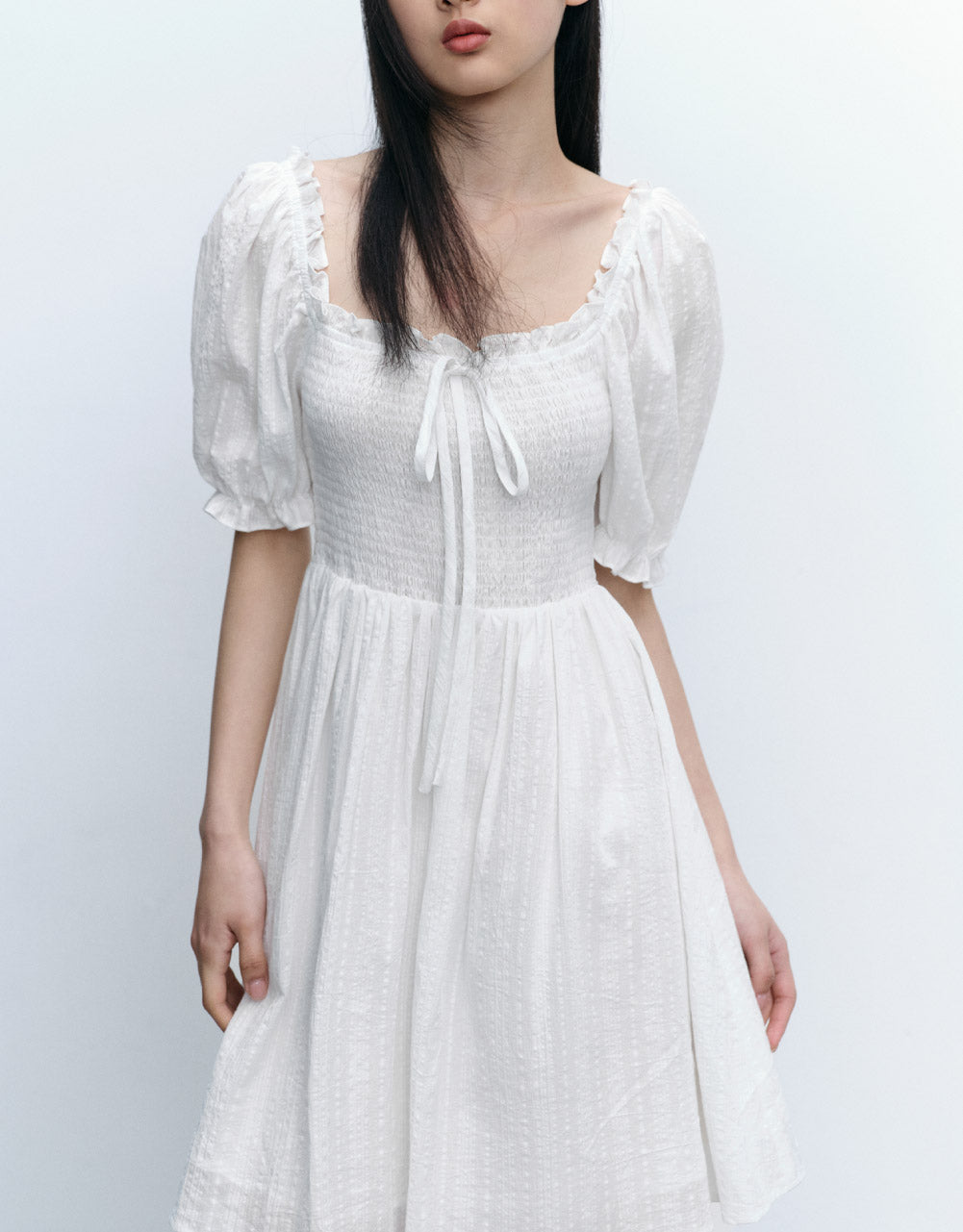 Shirred Skater Dress
