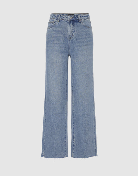Mid-Waist Straight Jeans