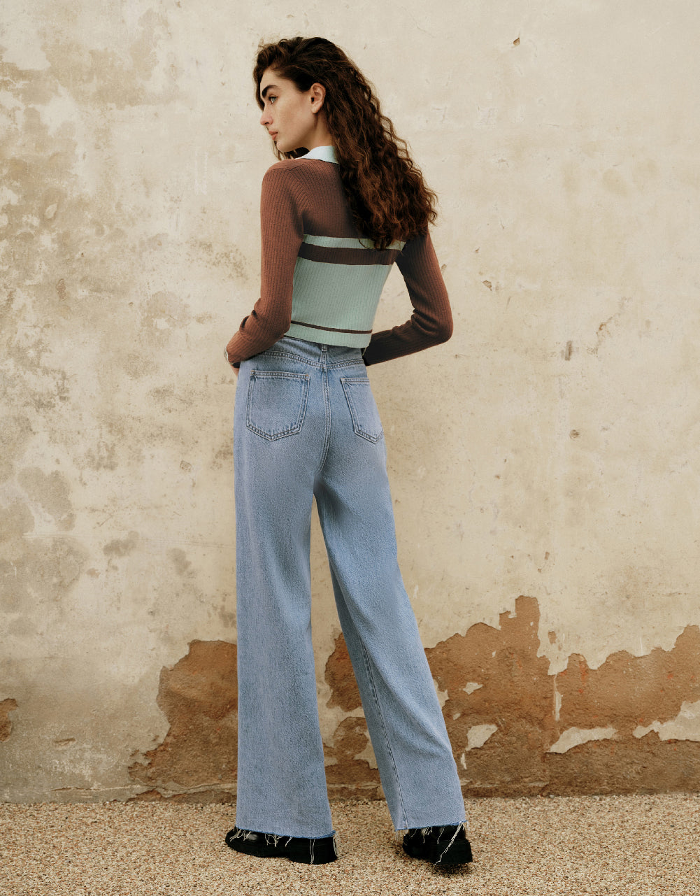 Mid-Waist Straight Jeans