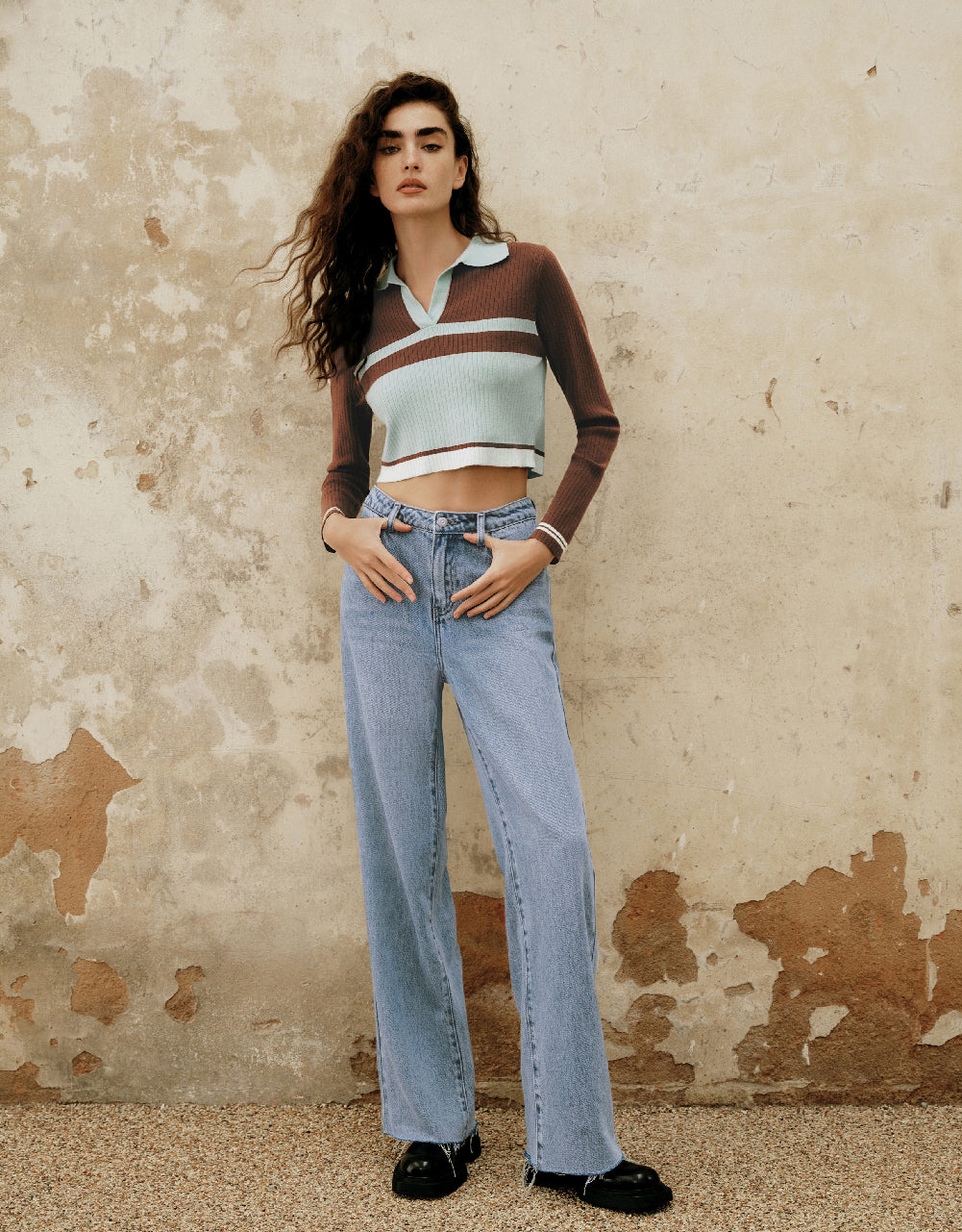 Mid-Waist Straight Jeans