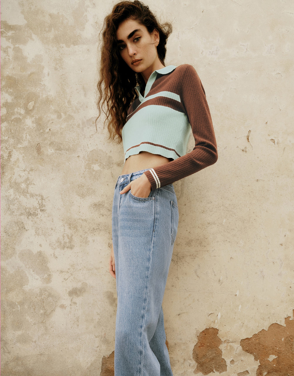 Mid-Waist Straight Jeans