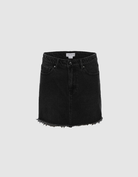 Raw Hem Denim Skirt
