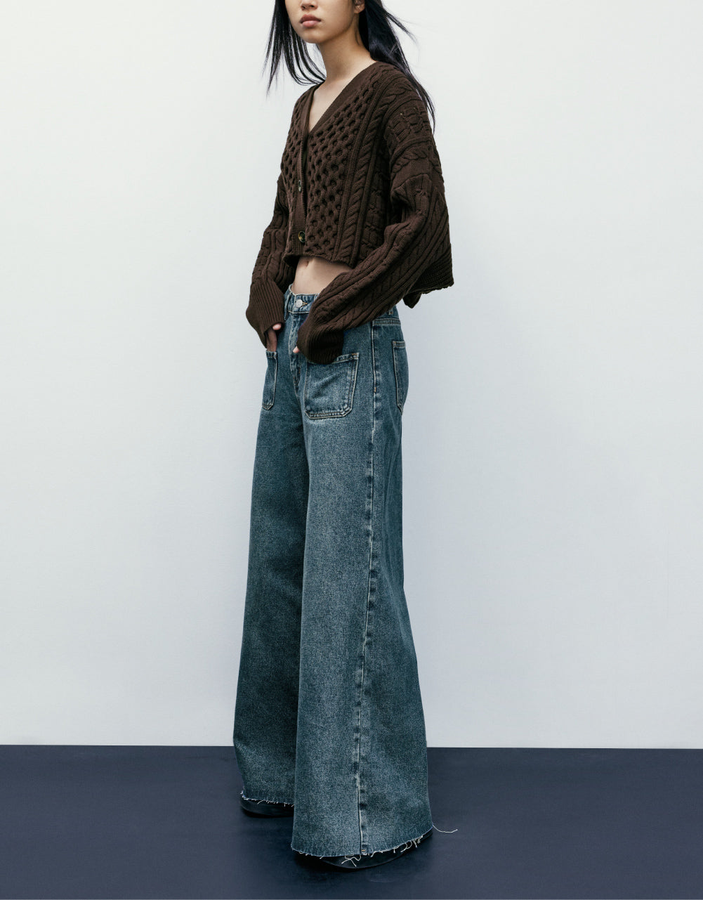 Front Pocket Wide Leg Jeans