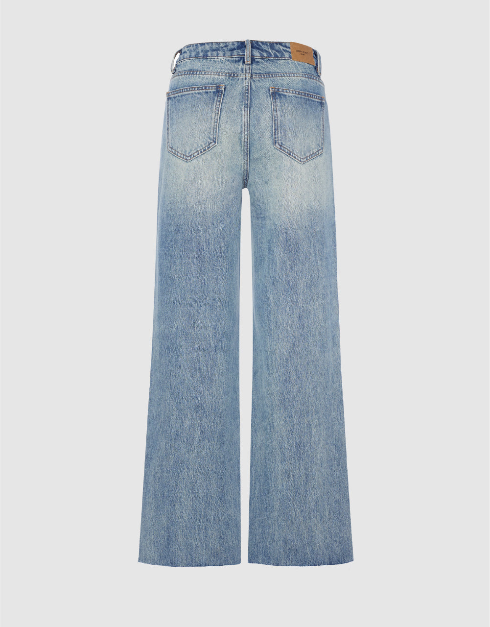 Mid-Waist Frayed Jeans