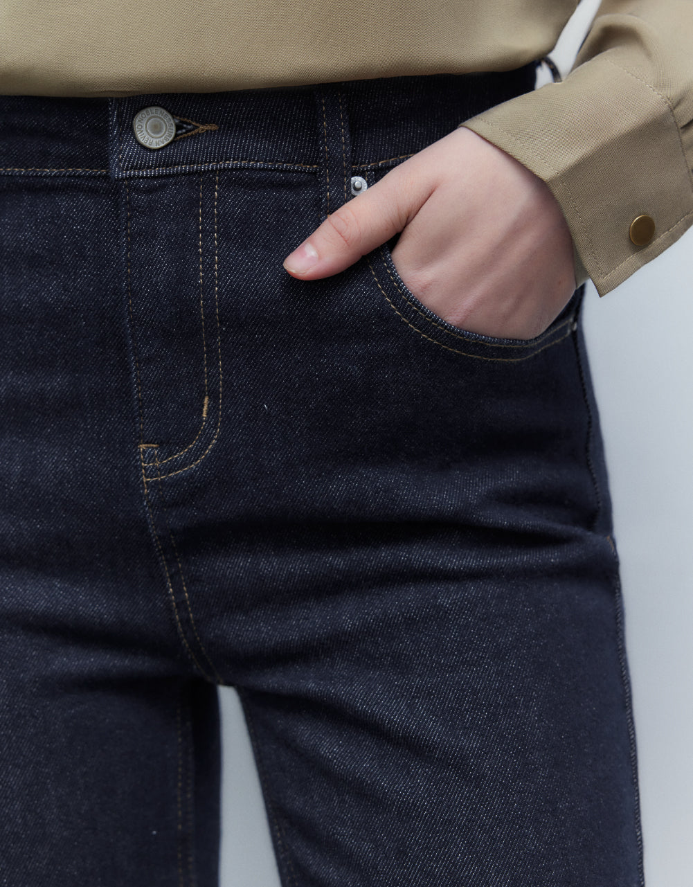 Mid-Waist Straight Jeans