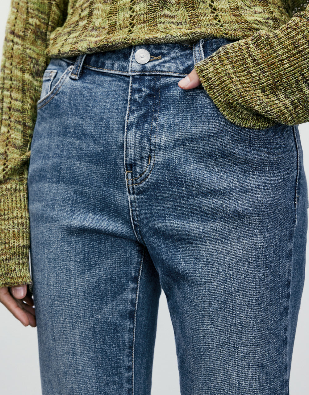 Asymmetric Hem Flare Jeans