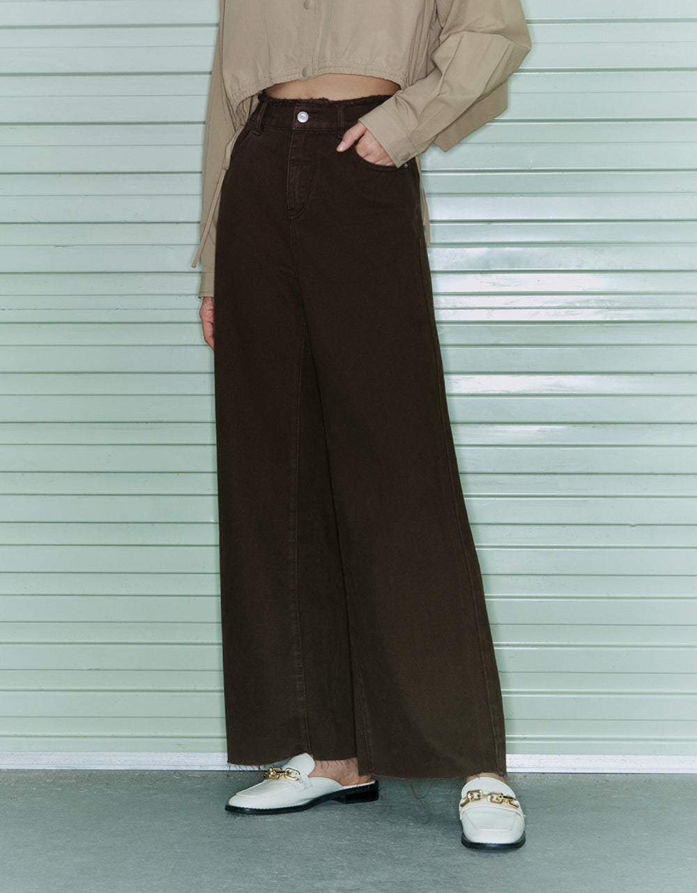 Raw Hem Straight Jeans