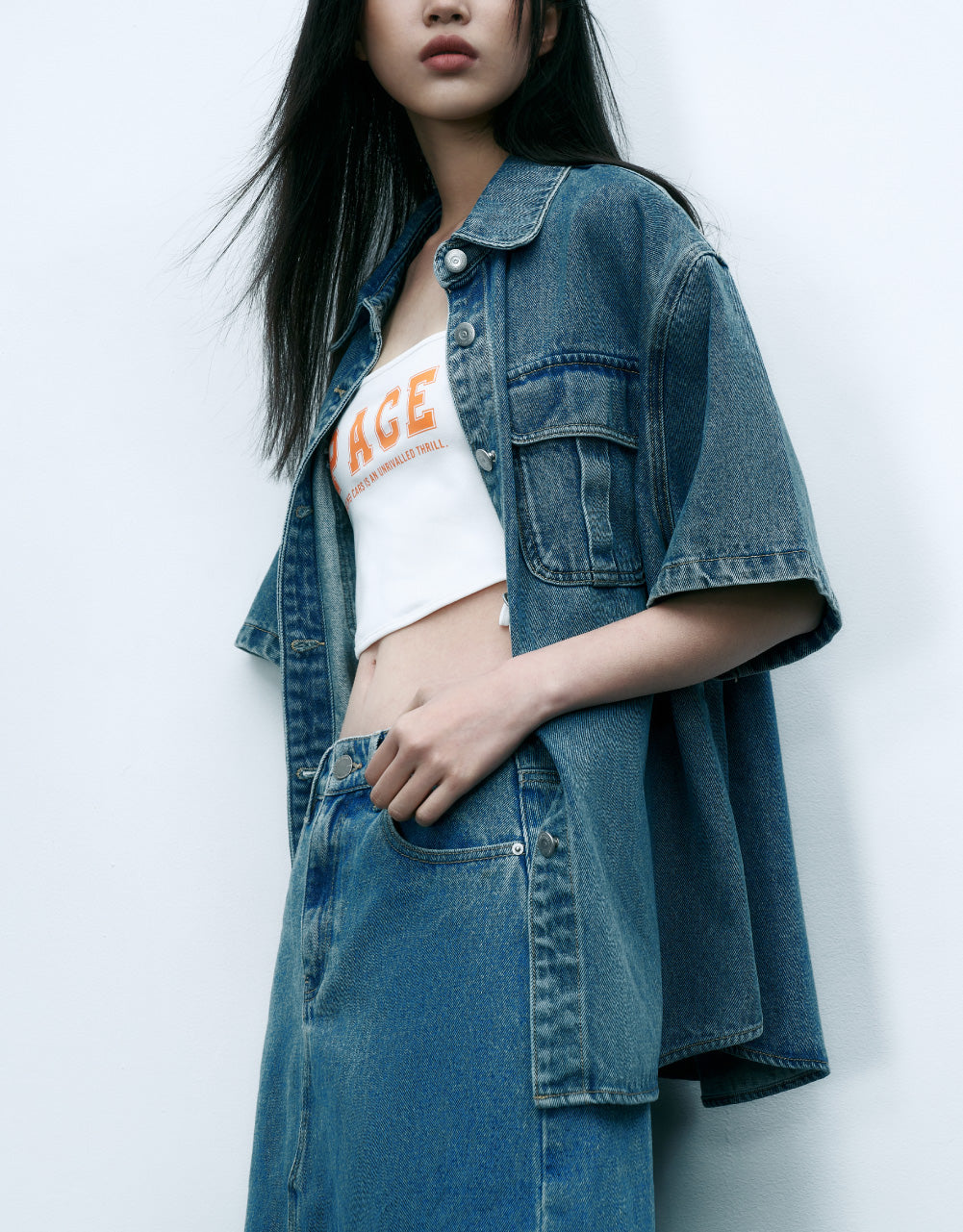 Denim Shirt With 2 Pockets