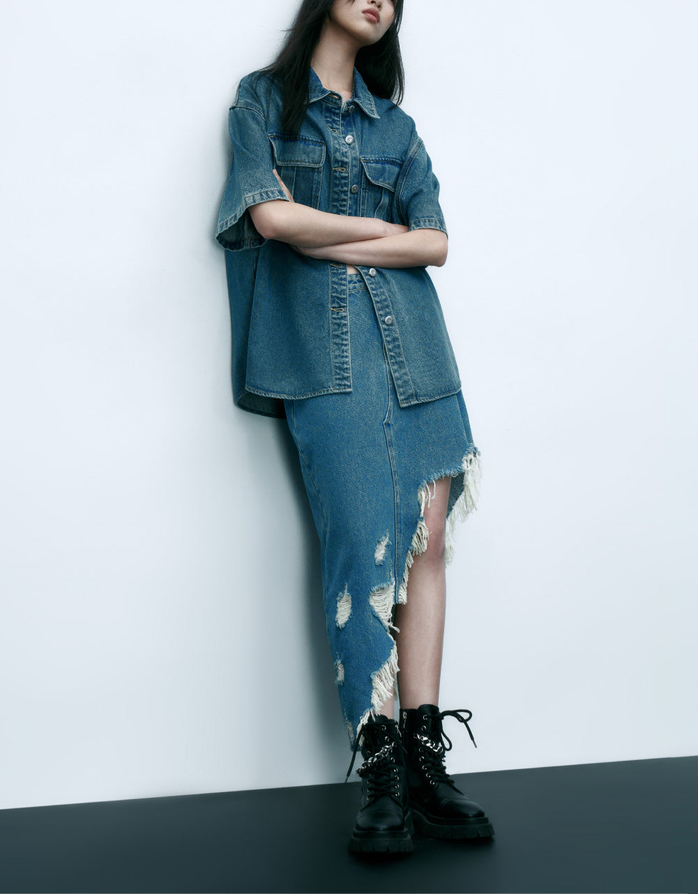 Denim Shirt With 2 Pockets