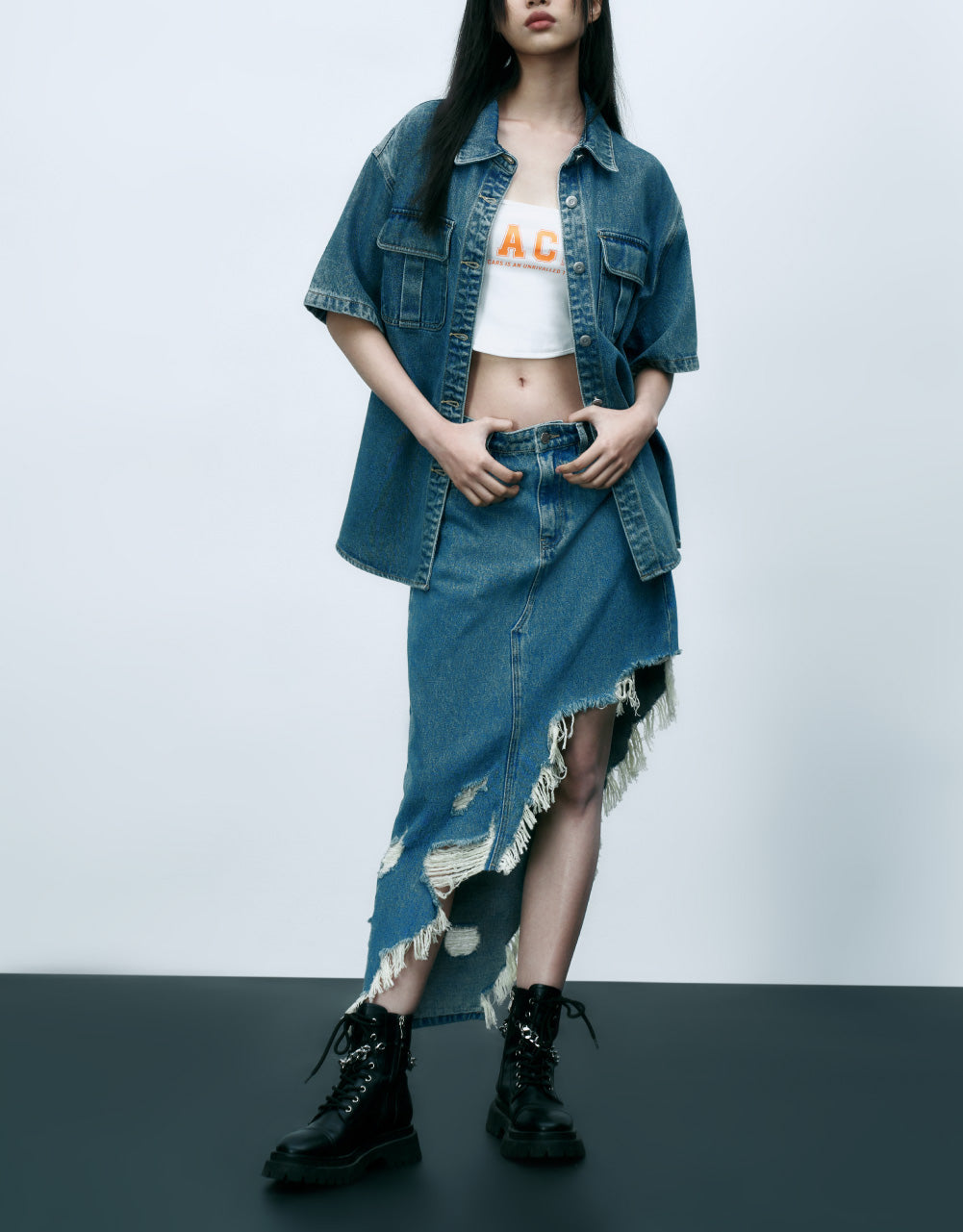 Denim Shirt With 2 Pockets