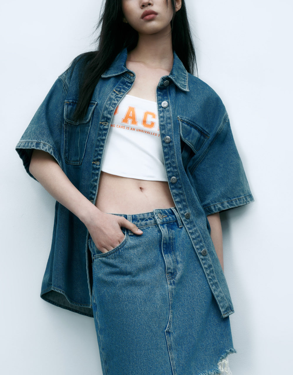 Denim Shirt With 2 Pockets