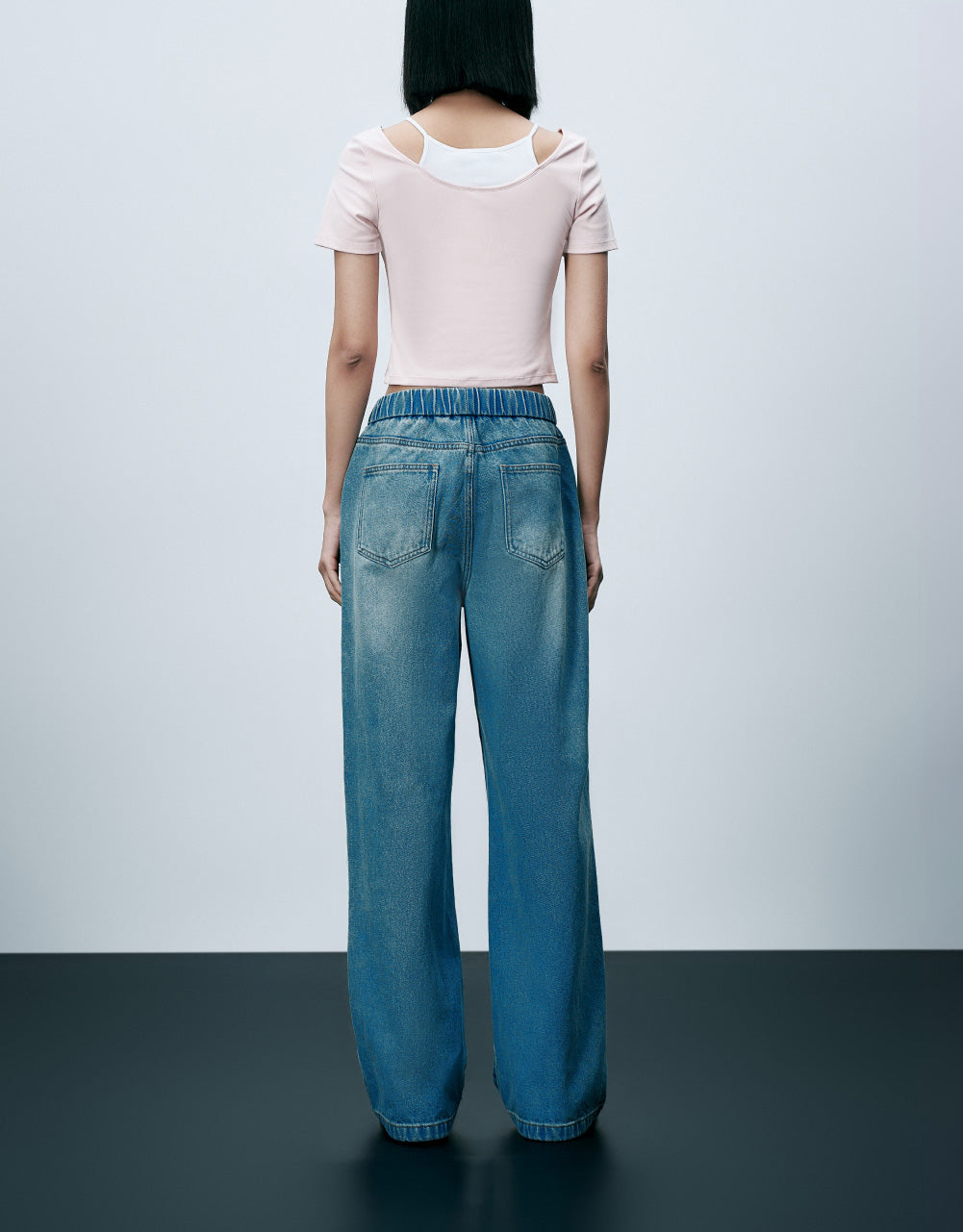Elastic Waist Oversized Jeans