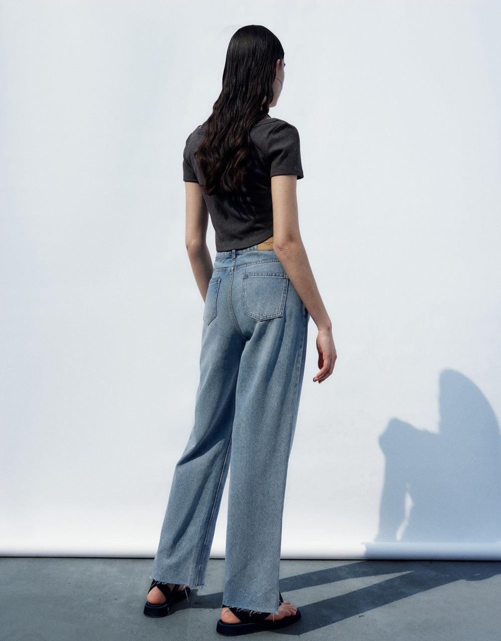 Mid-Waist Straight Jeans