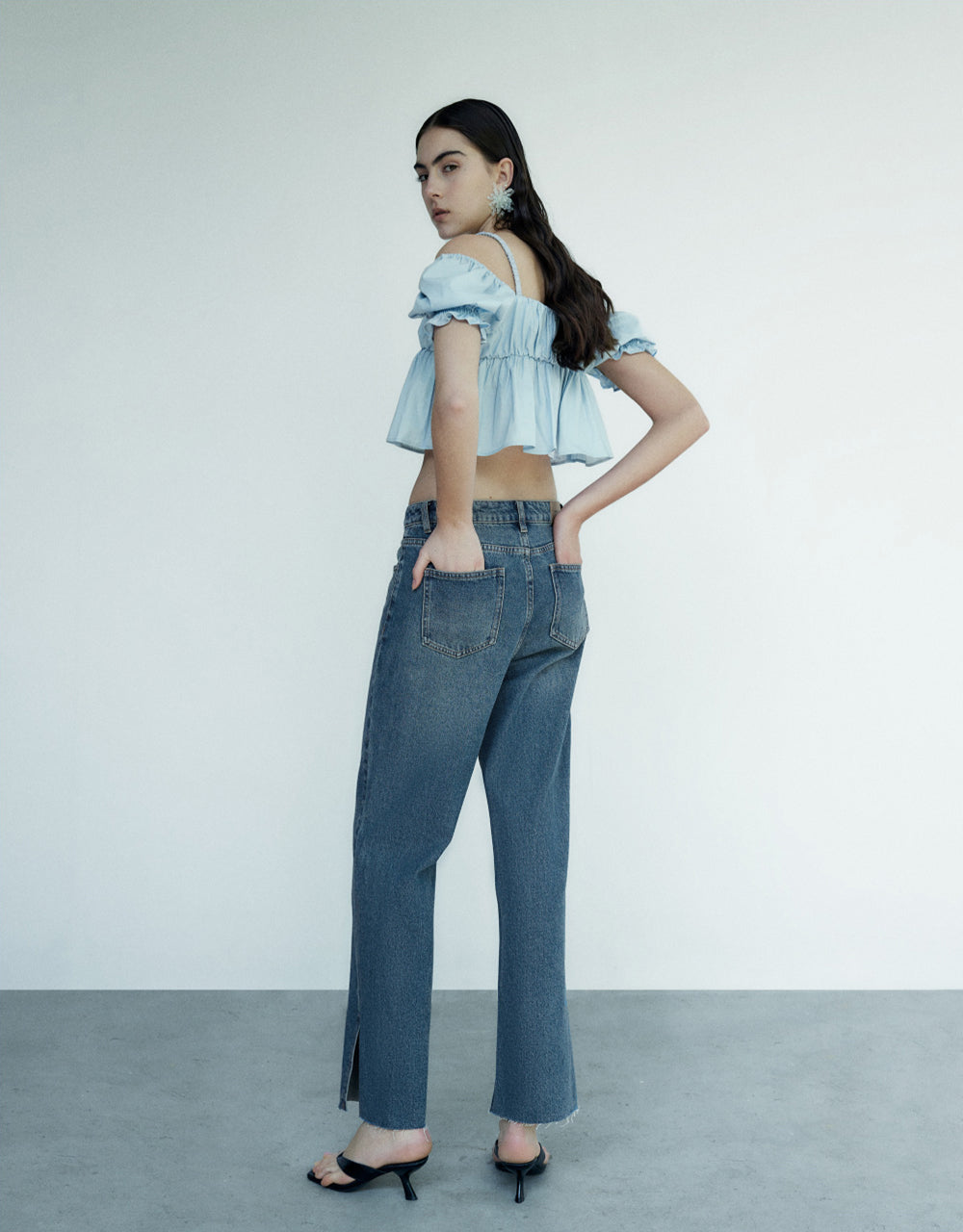 Mid-Waist Straight Jeans