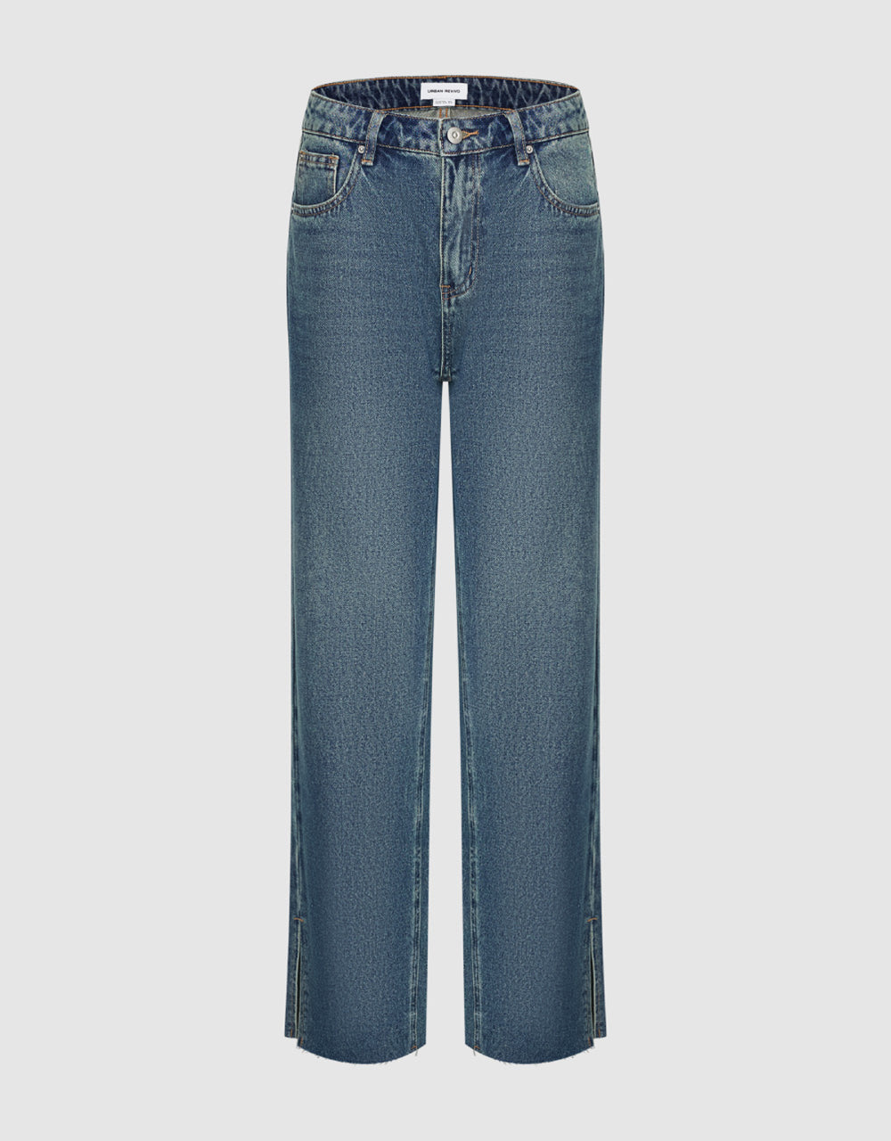 Mid-Waist Straight Jeans