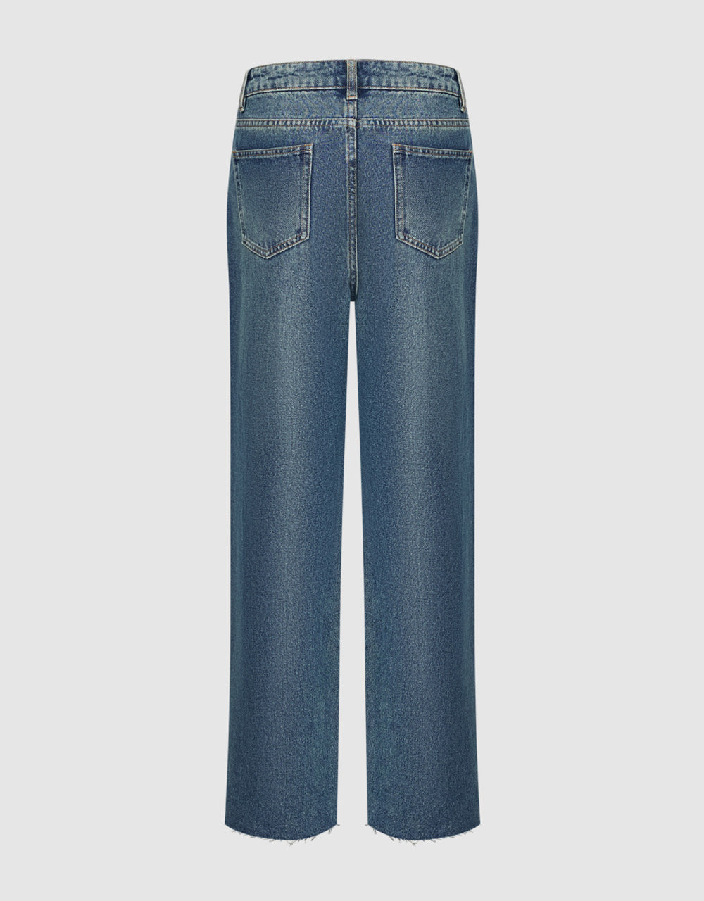Mid-Waist Straight Jeans