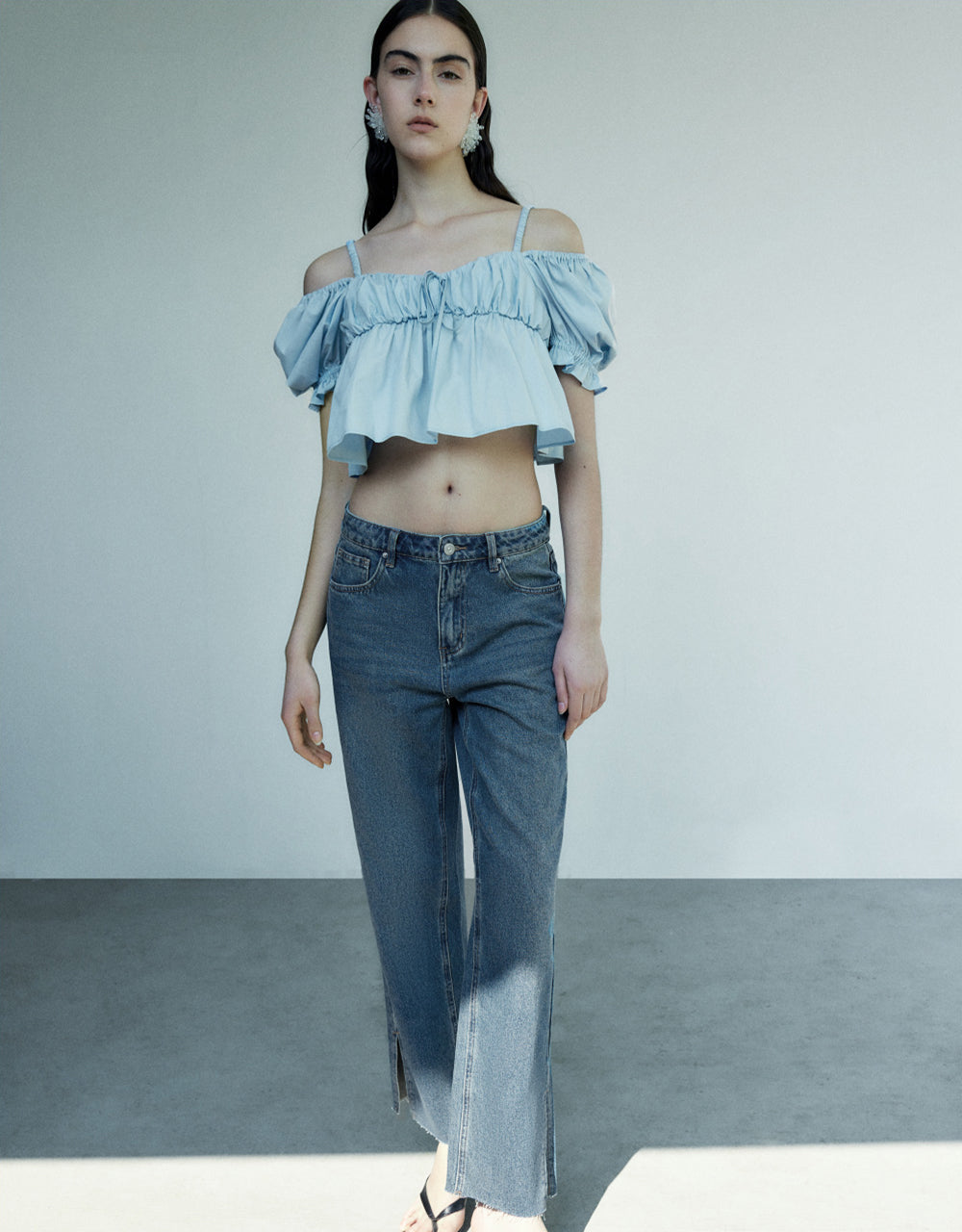 Mid-Waist Straight Jeans