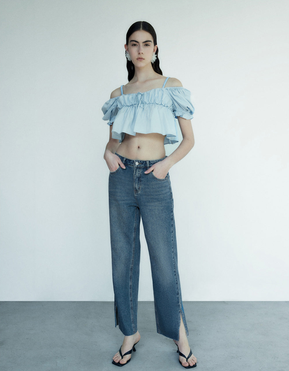 Mid-Waist Straight Jeans