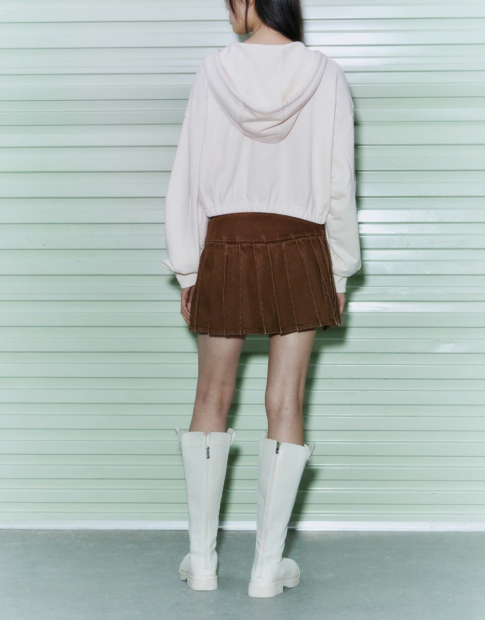 Tie Front Denim Skirt