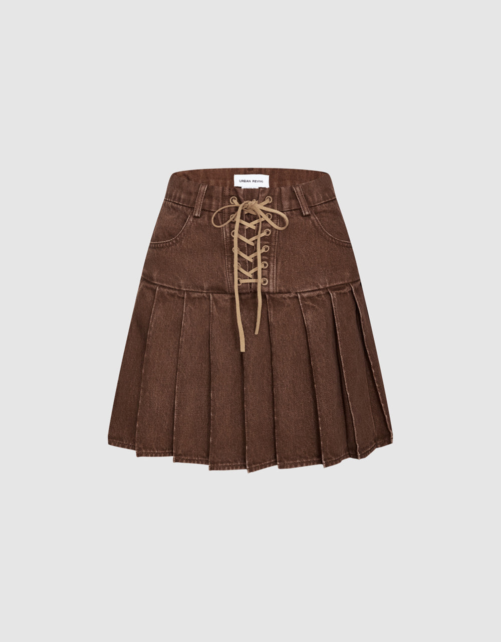 Tie Front Denim Skirt