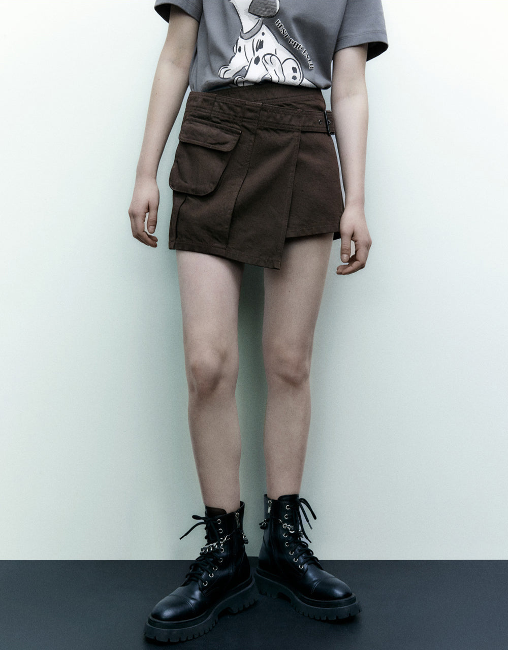 Mini Denim Skirt With Belt