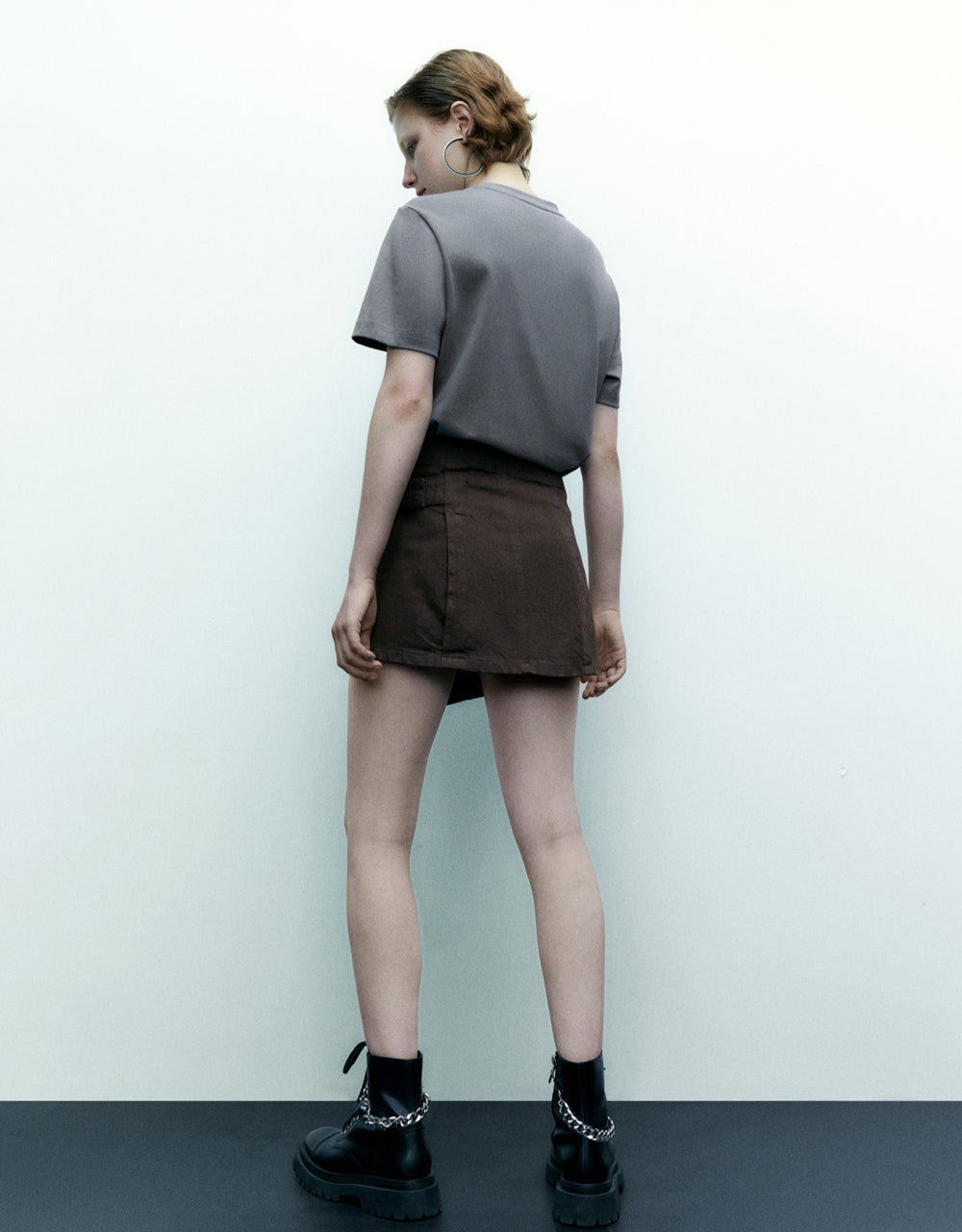 Mini Denim Skirt With Belt