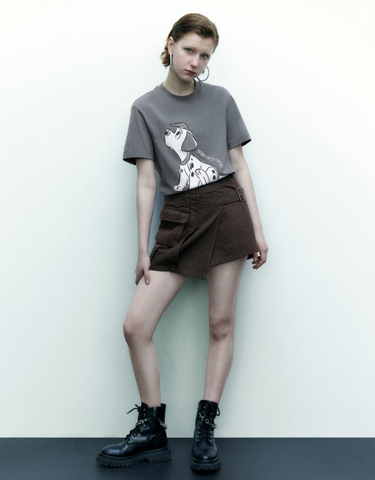 Mini Denim Skirt With Belt