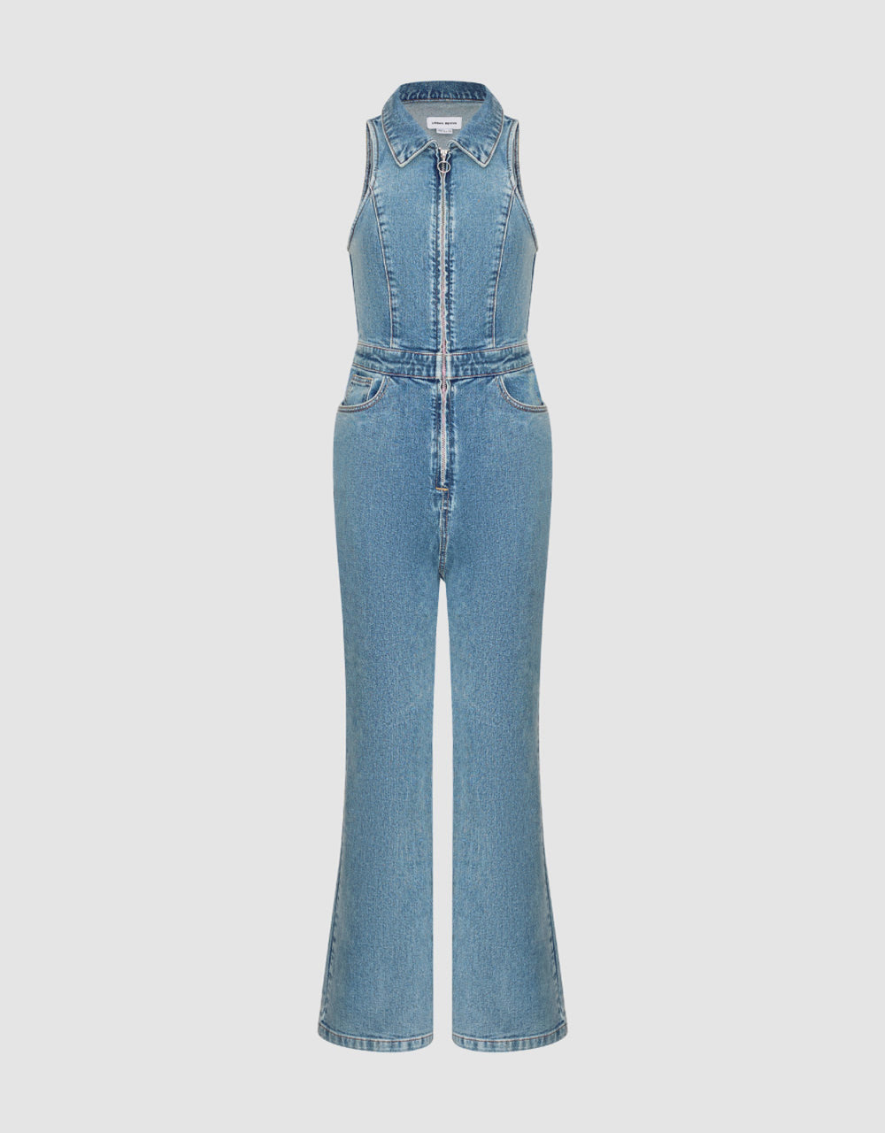 Sleeveless Skinny Denim Jumpsuits