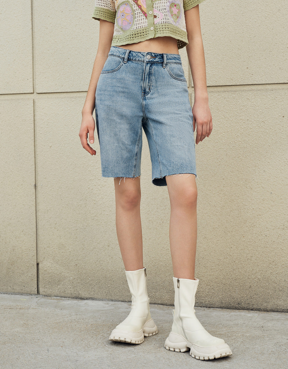 Raw Hem Denim Shorts