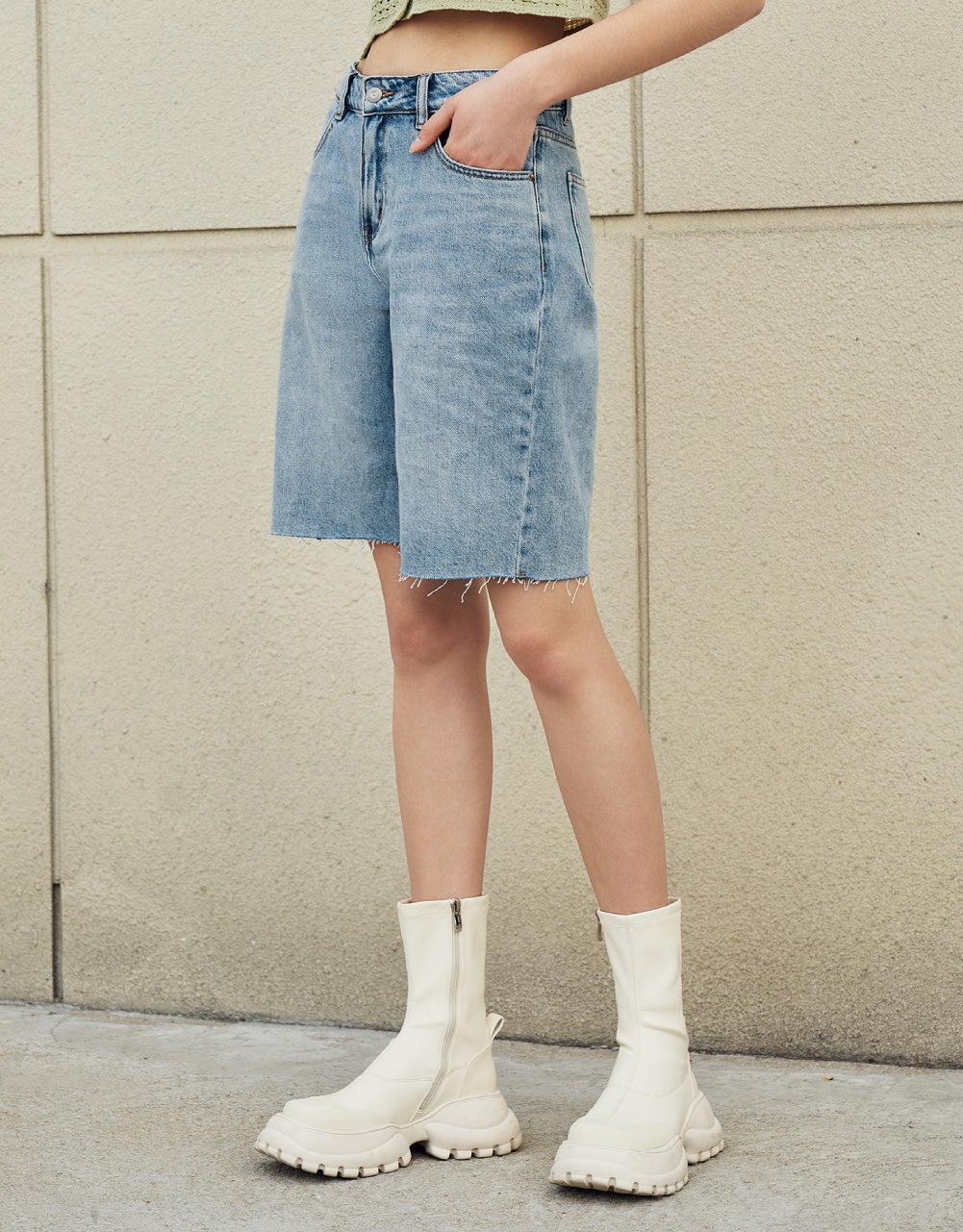 Raw Hem Denim Shorts
