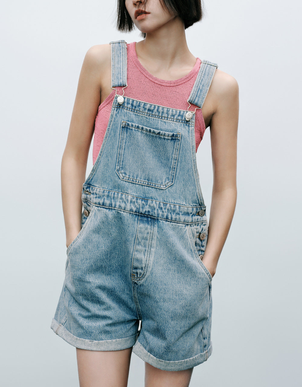 Short Denim Overalls